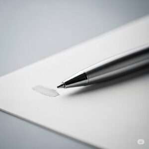 ボールペンで線を書いている