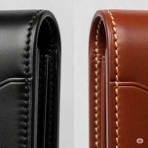 2つの財布のステッチを比較