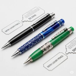 予算別おすすめシャーペンが3本並んでいる。