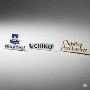 今治タオル、内野、クリスティアン・フィッシュバッハのロゴが並んでいる