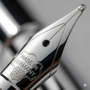 完璧な品質を示す「Made in Germany」の印が刻まれたペン先。