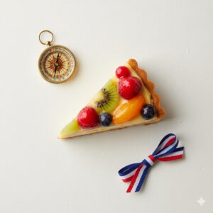 フルーツの配置や色のコントラストが計算し尽くされた、フランスの「エスプリ」を感じさせるタルトデザイン。