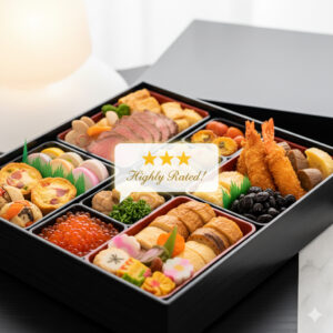 和洋折衷の豊富な品揃えと、高い口コミ評価を持つ、通販で人気の冷凍おせち。