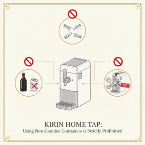 ホームタップに缶ビールが入れられない理由である、専用ボトルの特殊コーティング、異なる抽出システム、保証対象外になるリスク。