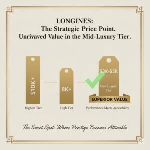 ロレックスやオメガではなく、ロンジンを選ぶことは「予算不足」ではなく「コストパフォーマンスとエレガンスを理解している」という賢い選択であること。