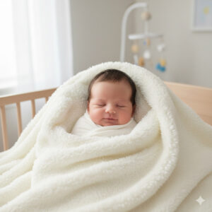 性別を問わず、品格と安心感を伝える、清潔感あふれるクリームまたはホワイトのカシウェアブランケット。