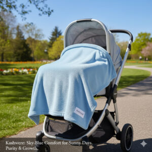 男の子の出産祝いの王道。健やかな成長と爽やかさを願うベビーブルー系のカシウェア。