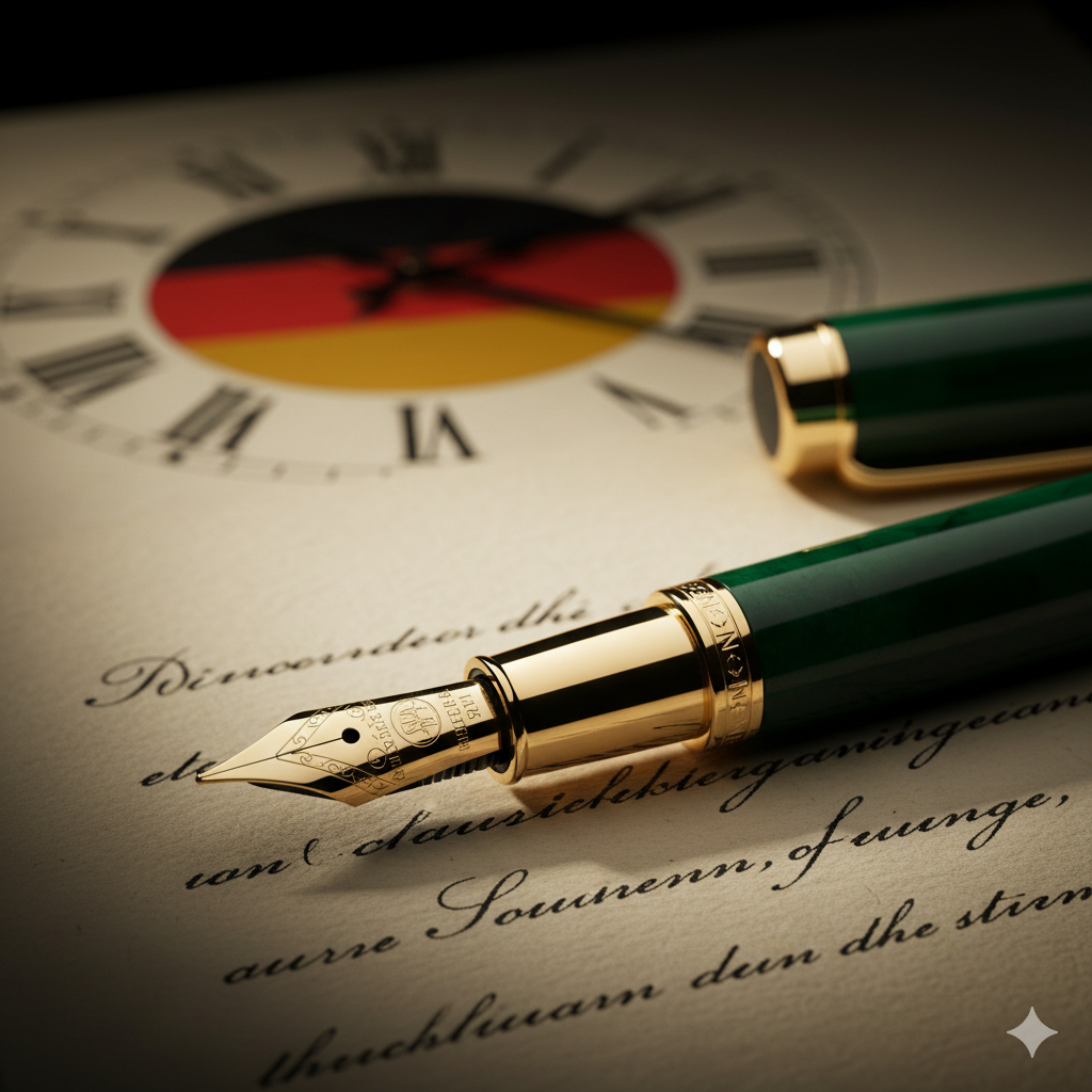 ドイツが誇る万年筆メーカー、ペリカンの象徴的なモデル「スーベレーン」と、黄金のペン先。