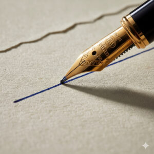 14金や18金で作られ、熟練職人の手仕事によって研磨された、滑らかで卓越したスーベレーンのペン先。