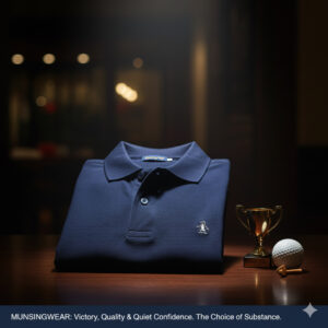 マンシングウェアは流行ではなく「品格」と「信頼」という本質的な価値を選ぶ、大人のゴルファーの選択であることを象徴。