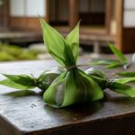 お中元の定番である上質な京都の夏和菓子と笹の葉